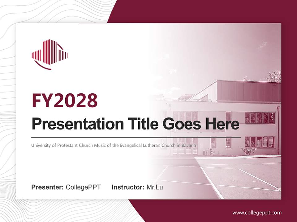 University of Protestant Church Music of the Evangelical Lutheran Church in Bavaria Academic Presentation/Research Findings Report PPT Template4:3 ratio PPT effect preview image5