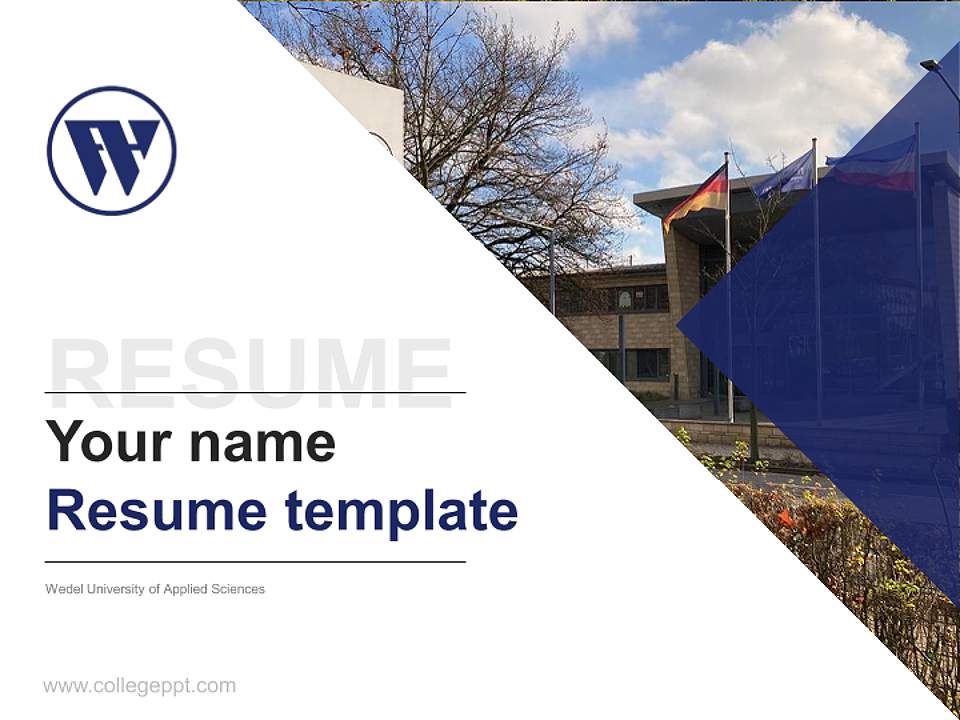 Wedel University of Applied Sciences Resume PPT Template4:3 ratio PPT effect preview image5