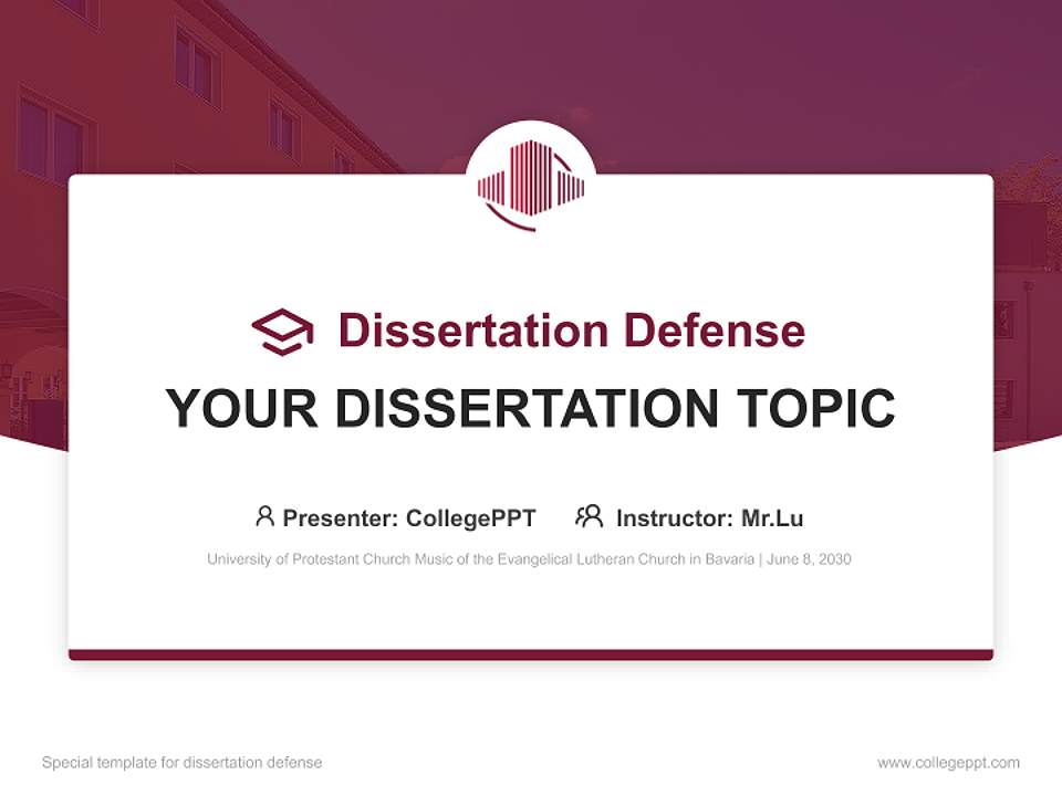 University of Protestant Church Music of the Evangelical Lutheran Church in Bavaria Graduation Thesis Defense PPT Template4:3 ratio PPT effect preview image7