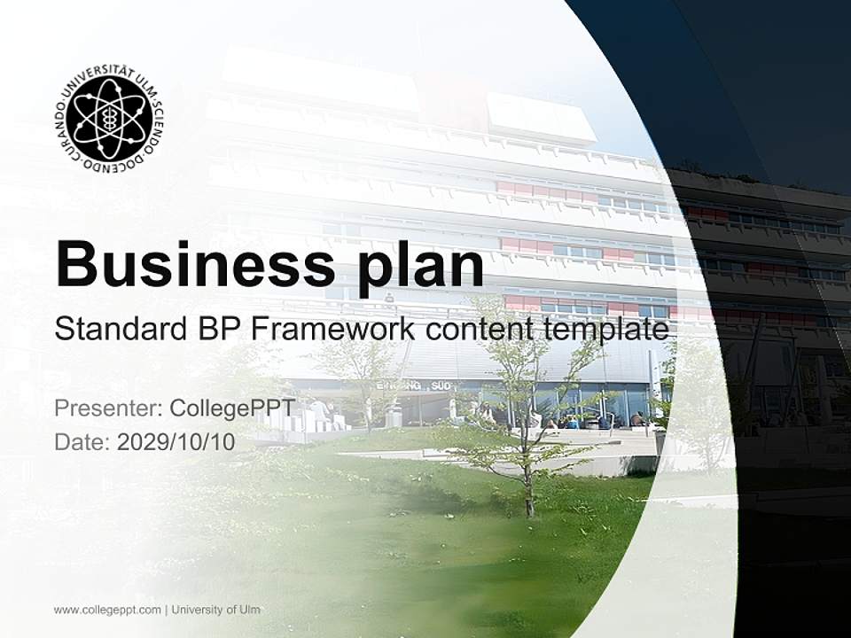 University of Ulm Competition/Entrepreneurship Contest PPT Template4:3 ratio PPT effect preview image9