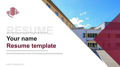 University of Protestant Church Music of the Evangelical Lutheran Church in Bavaria Resume PPT Template