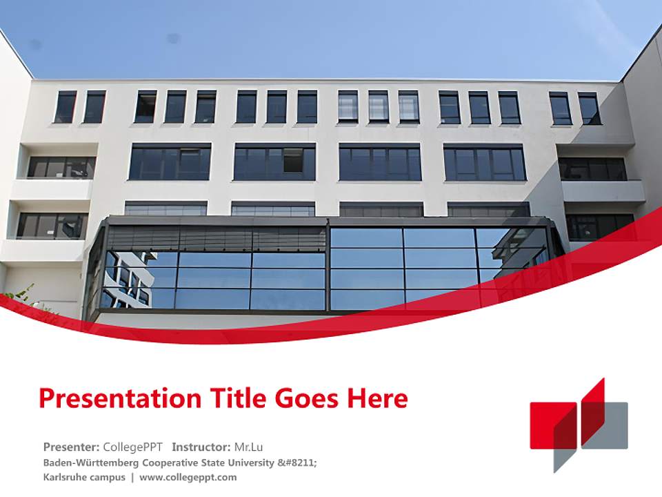 Baden-Württemberg Cooperative State University – Karlsruhe campus Course/Courseware Creation PPT Template4:3 ratio PPT effect preview image5