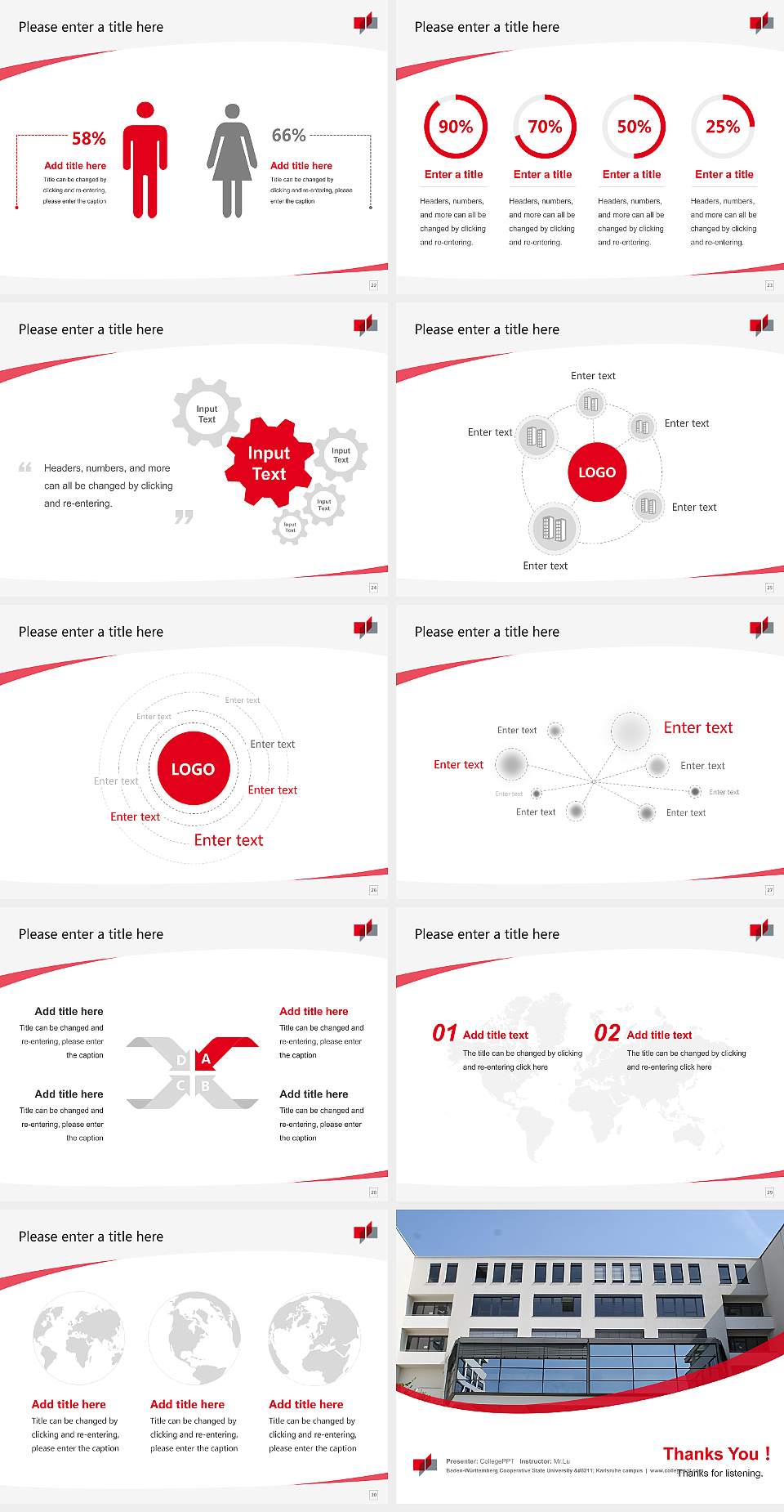Baden-Württemberg Cooperative State University – Karlsruhe campus Course/Courseware Creation PPT Template4:3 ratio PPT effect preview image4