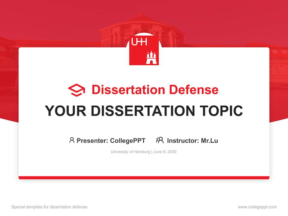 University of Hamburg Graduation Thesis Defense PPT Template4:3 ratio PPT effect preview image7