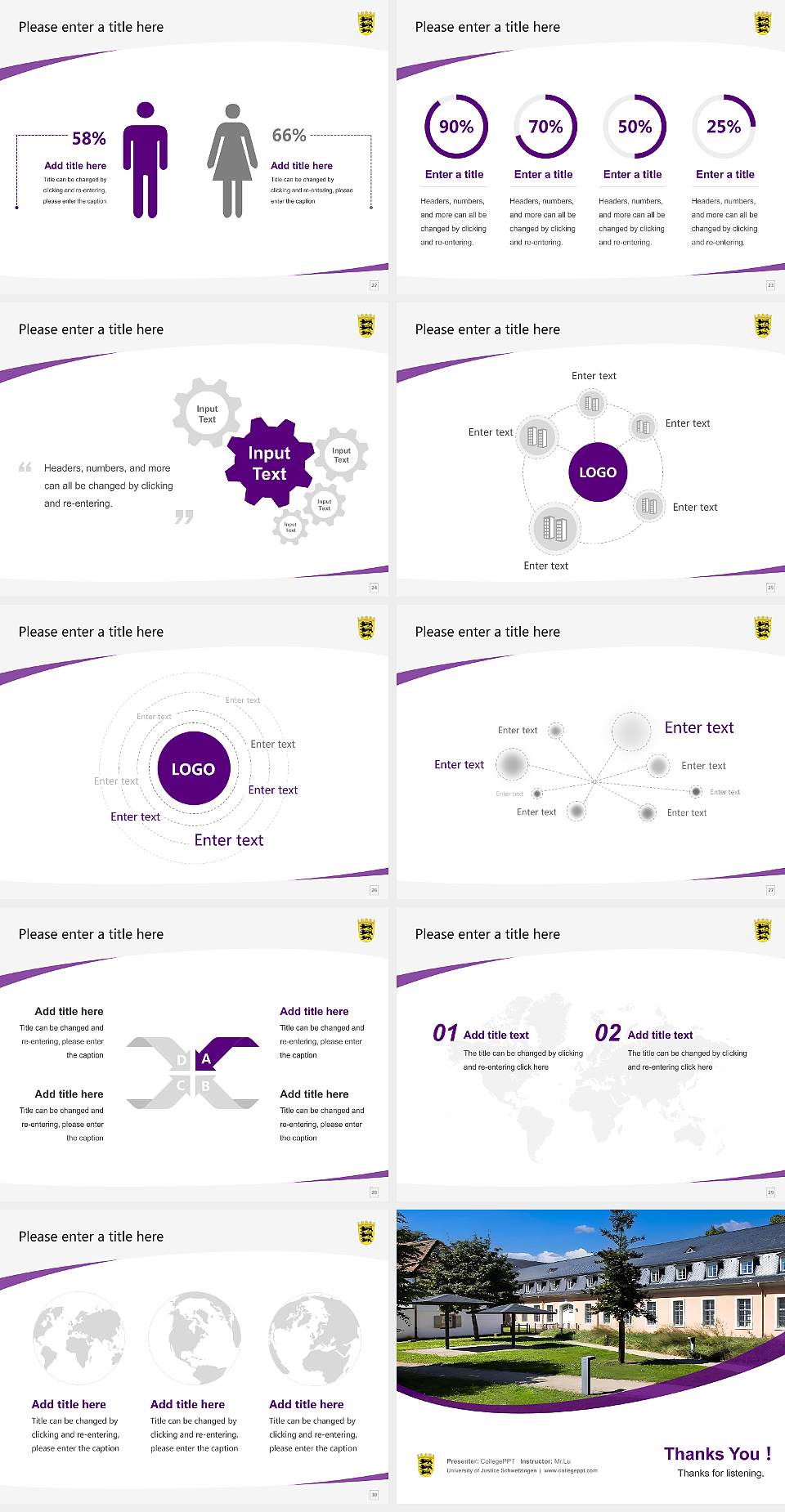 University of Justice Schwetzingen Course/Courseware Creation PPT Template4:3 ratio PPT effect preview image4