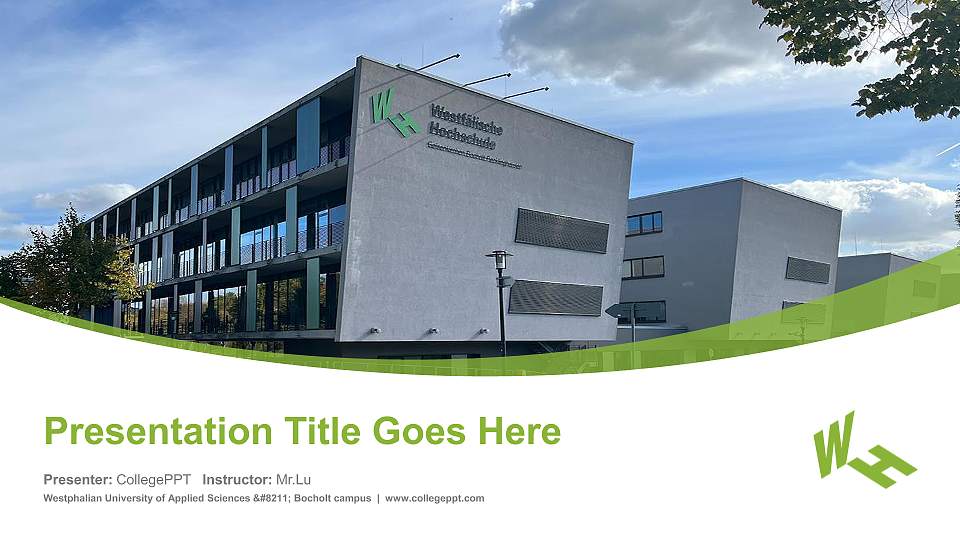 Westphalian University of Applied Sciences – Bocholt campus Course/Courseware Creation PPT Template16:9 ratio PPT effect preview image