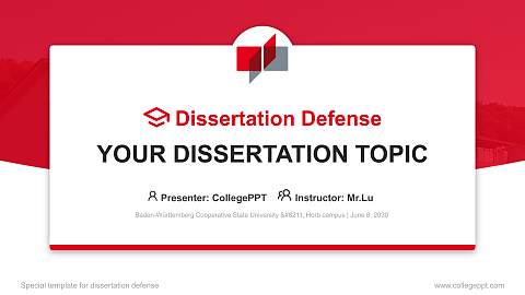 Baden-Württemberg Cooperative State University – Horb campus Graduation Thesis Defense PPT Template