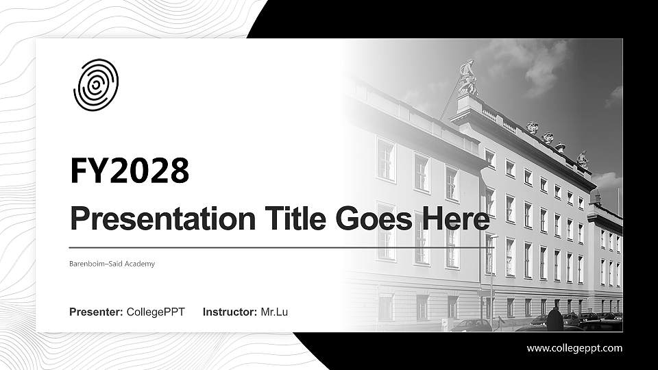 Barenboim–Said Academy Academic Presentation/Research Findings Report PPT Template16:9 ratio PPT effect preview image
