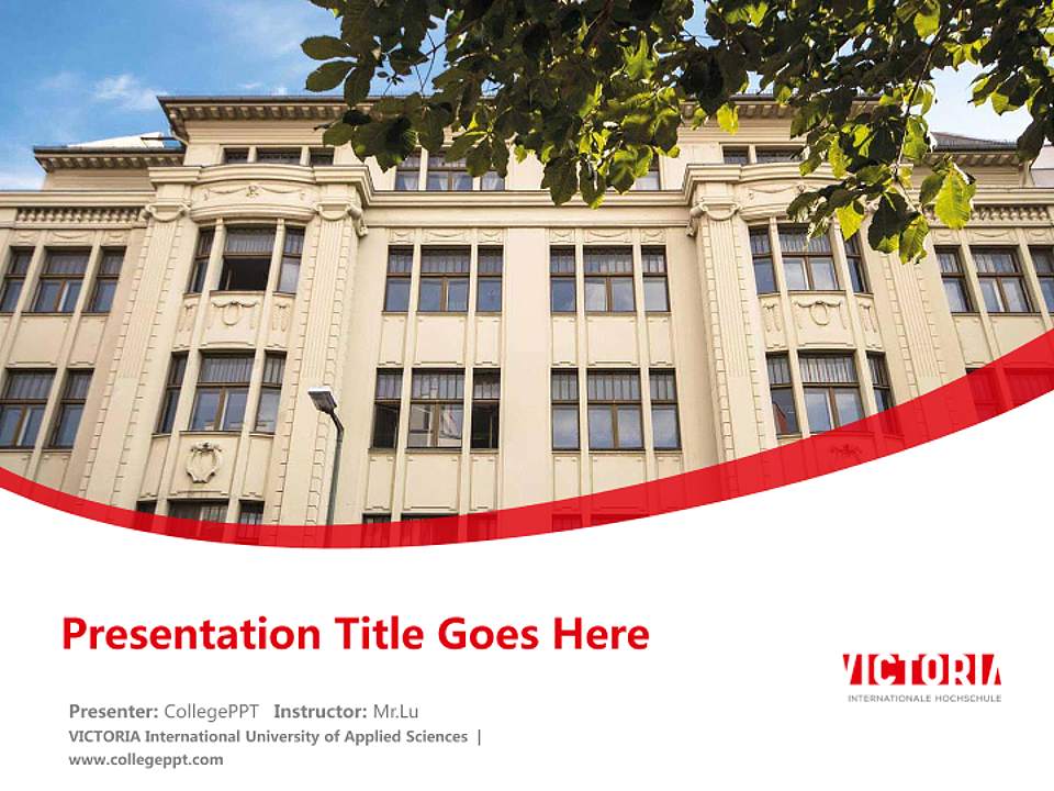 VICTORIA International University of Applied Sciences Course/Courseware Creation PPT Template4:3 ratio PPT effect preview image5