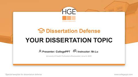 University of Health Professions Eberswalde Graduation Thesis Defense PPT Template