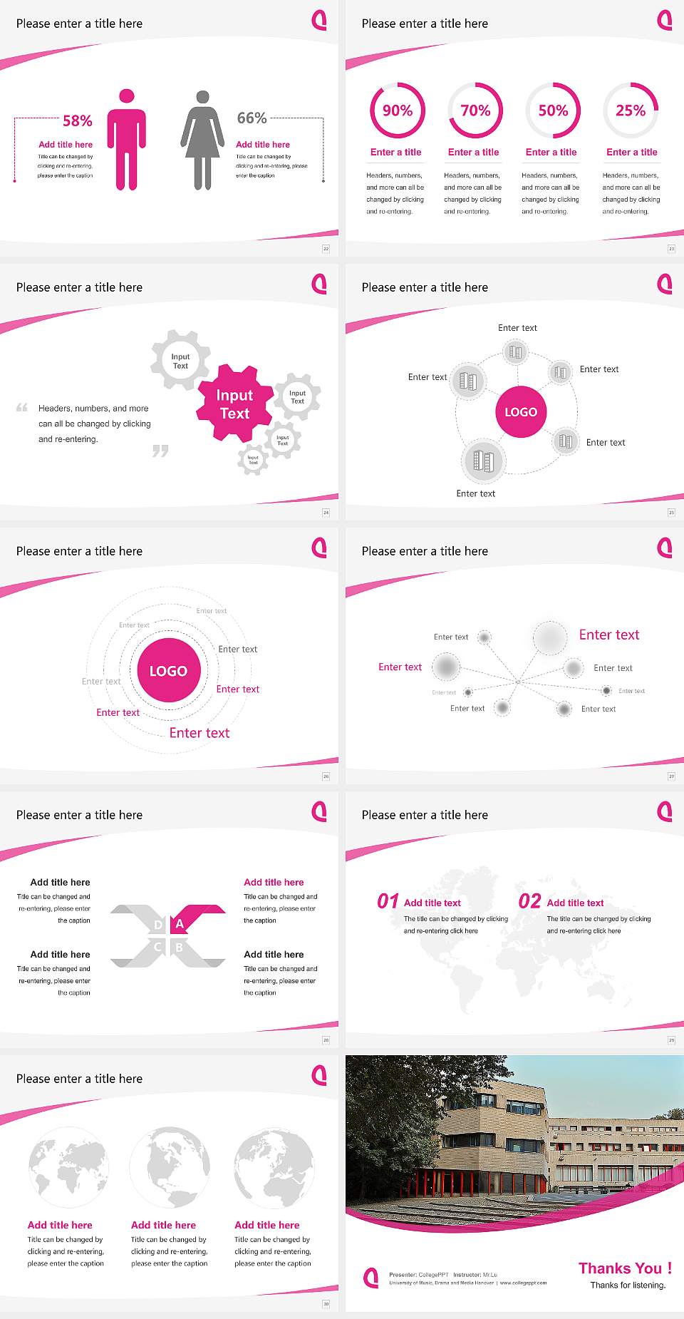 University of Music, Drama and Media Hanover Course/Courseware Creation PPT Template4:3 ratio PPT effect preview image4