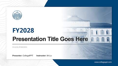 University of Hohenheim Academic Presentation/Research Findings Report PPT Template