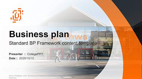 Würzburg-Schweinfurt University of Applied Sciences Competition/Entrepreneurship Contest PPT Template