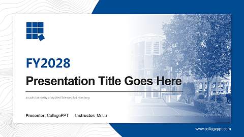 accadis University of Applied Sciences Bad Homburg Academic Presentation/Research Findings Report PPT Template