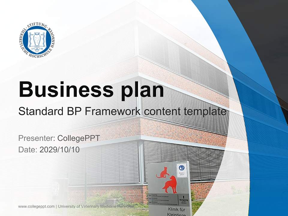 University of Veterinary Medicine Hannover Competition/Entrepreneurship Contest PPT Template4:3 ratio PPT effect preview image9