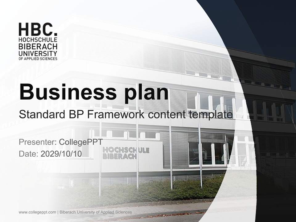 Biberach University of Applied Sciences Competition/Entrepreneurship Contest PPT Template4:3 ratio PPT effect preview image9