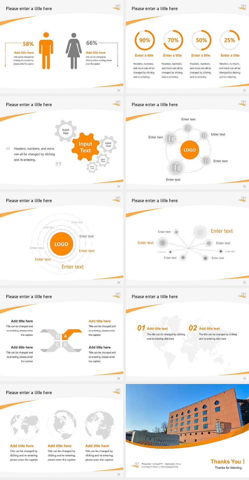 University of Passau Course/Courseware Creation PPT Template4:3 ratio PPT effect preview image4