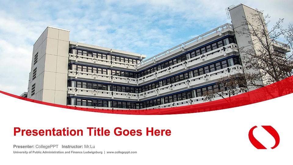 University of Public Administration and Finance Ludwigsburg Course/Courseware Creation PPT Template16:9 ratio PPT effect preview image