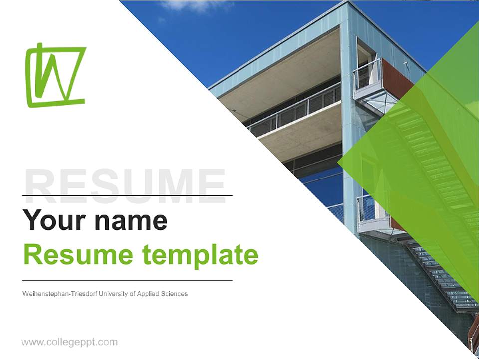 Weihenstephan-Triesdorf University of Applied Sciences Resume PPT Template4:3 ratio PPT effect preview image5