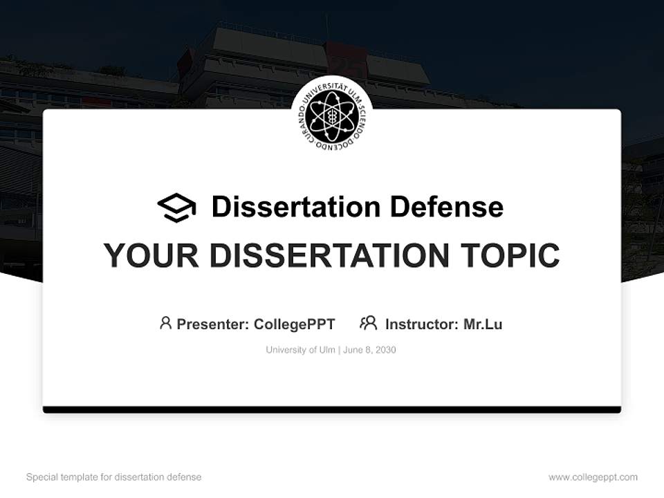 University of Ulm Graduation Thesis Defense PPT Template4:3 ratio PPT effect preview image7