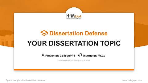 University of Music Saar Graduation Thesis Defense PPT Template