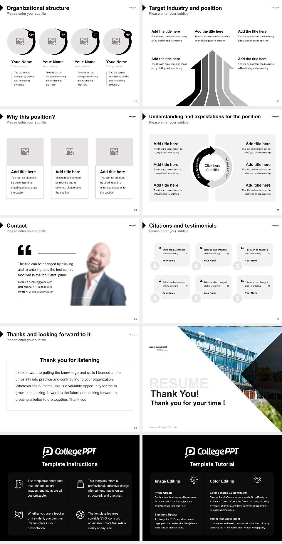 Zeppelin University – See campus Resume PPT Template4:3 ratio PPT effect preview image4