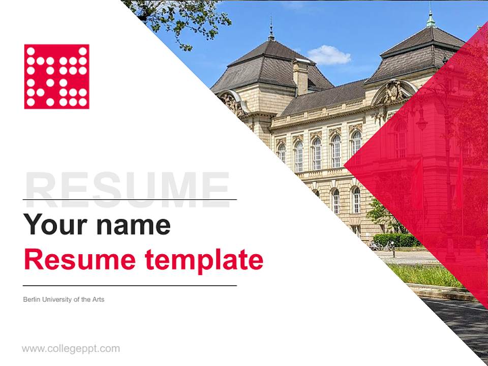 Berlin University of the Arts Resume PPT Template4:3 ratio PPT effect preview image5