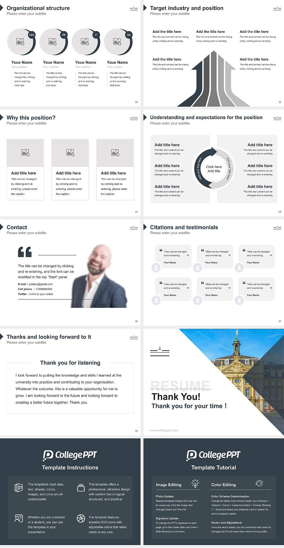 University of Münster Resume PPT Template4:3 ratio PPT effect preview image4