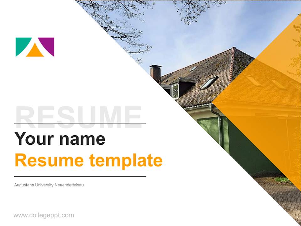 Augustana University Neuendettelsau Resume PPT Template4:3 ratio PPT effect preview image5