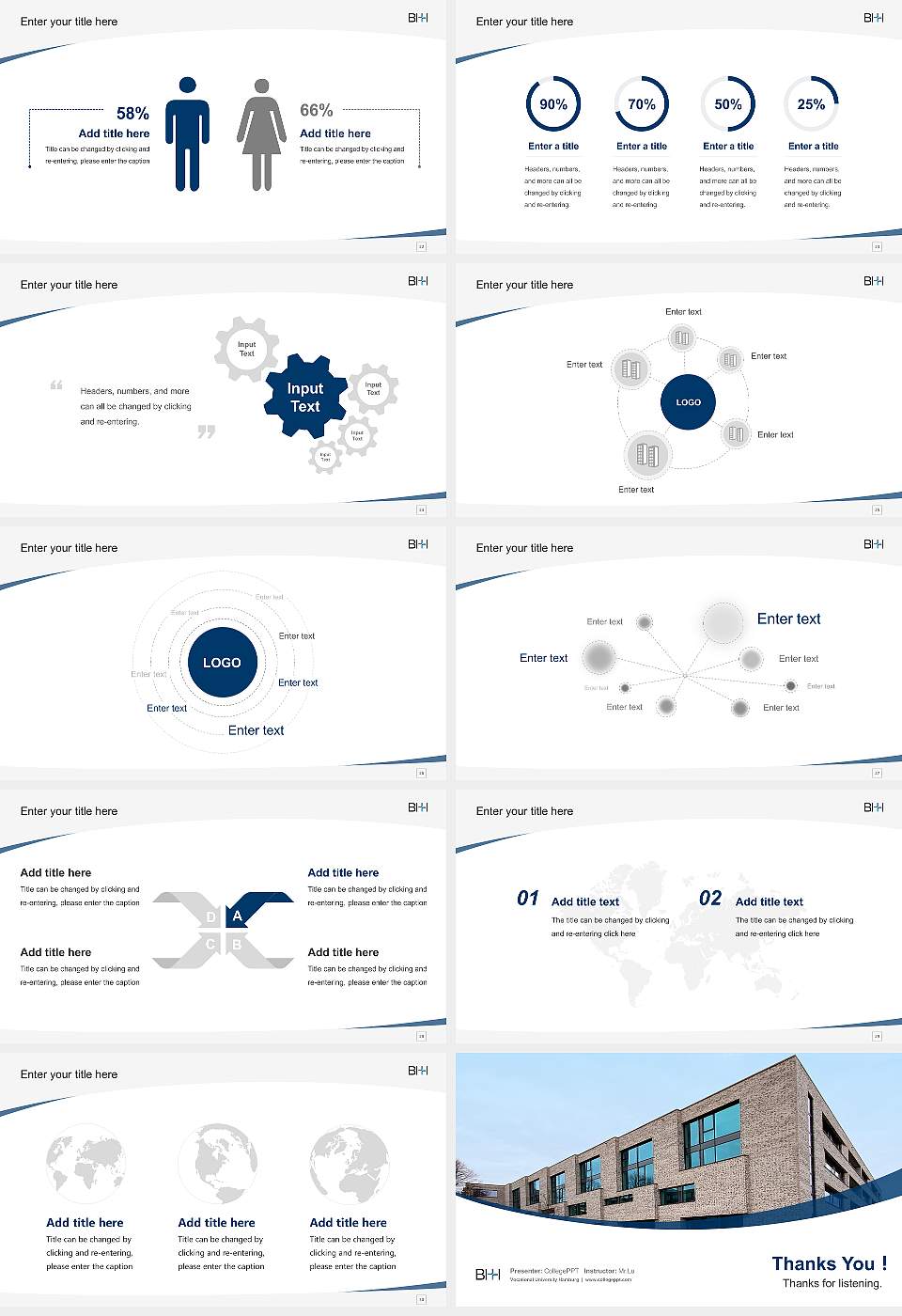 Vocational University Hamburg Course/Courseware Creation PPT Template16:9 ratio PPT effect preview image4
