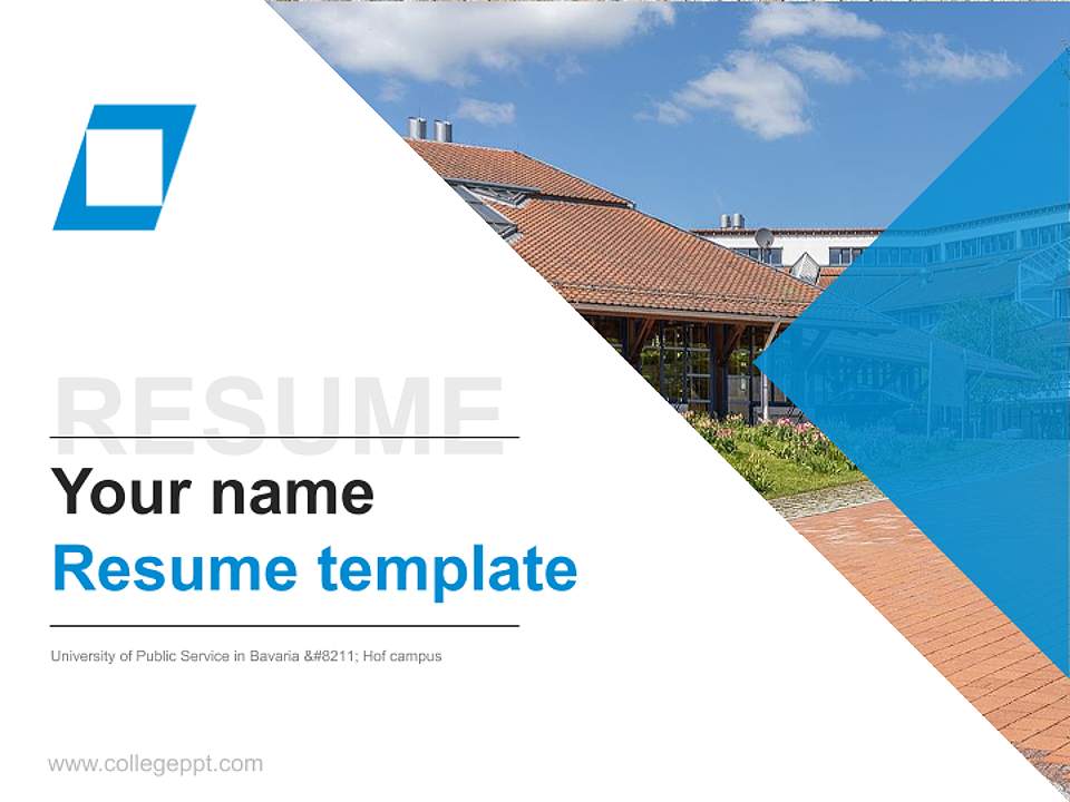 University of Public Service in Bavaria – Hof campus Resume PPT Template4:3 ratio PPT effect preview image5