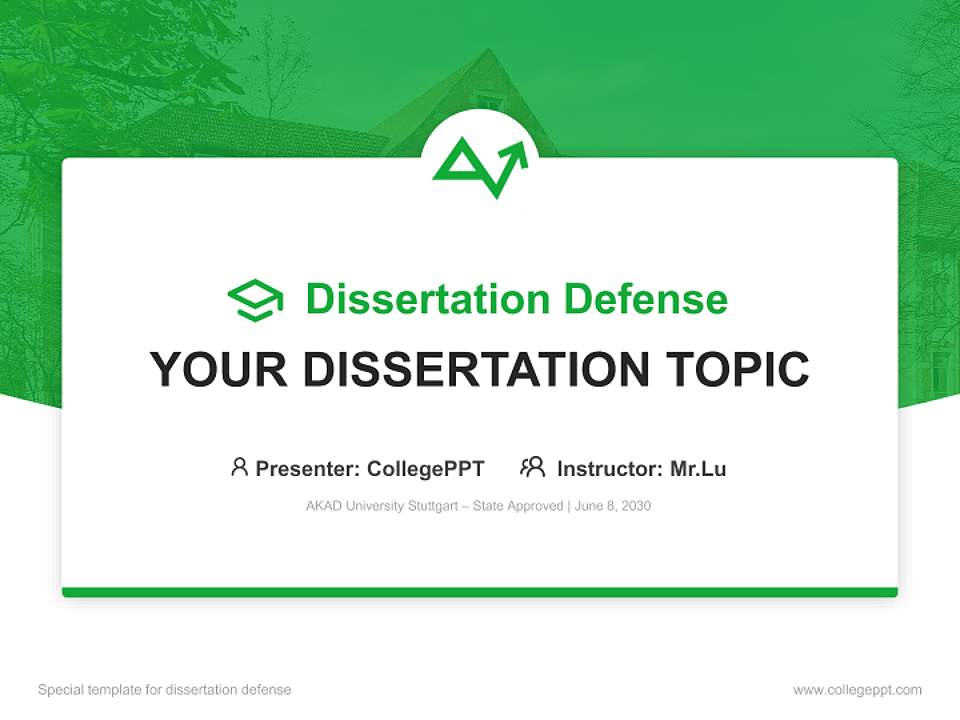 AKAD University Stuttgart – State Approved Graduation Thesis Defense PPT Template4:3 ratio PPT effect preview image7