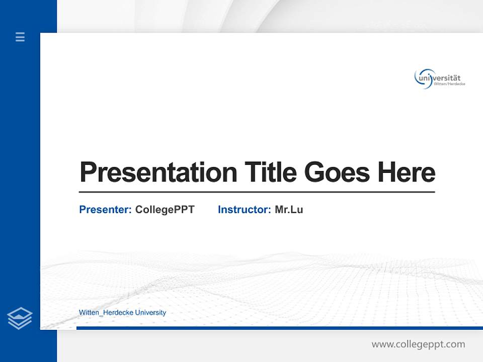 Witten_Herdecke University Thesis Proposal/Graduation Defense PPT Template4:3 ratio PPT effect preview image5