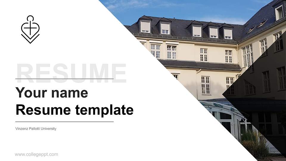 Vinzenz Pallotti University Resume PPT Template16:9 ratio PPT effect preview image