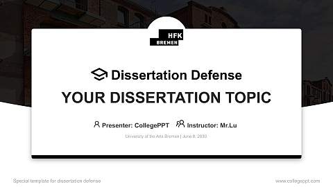 University of the Arts Bremen Graduation Thesis Defense PPT Template