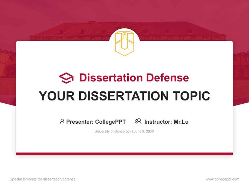University of Osnabrück Graduation Thesis Defense PPT Template4:3 ratio PPT effect preview image7