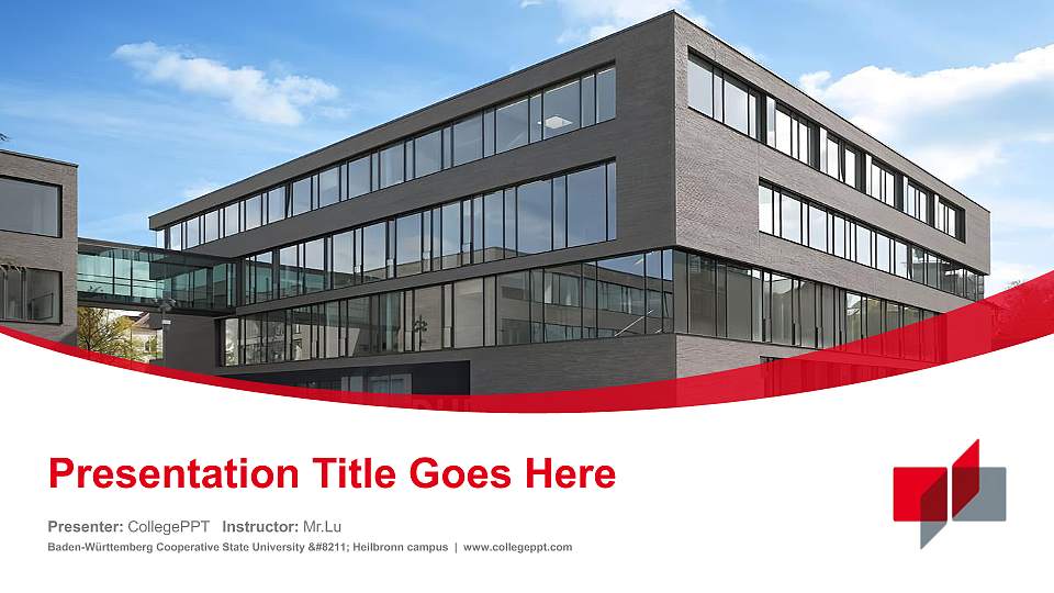 Baden-Württemberg Cooperative State University – Heilbronn campus Course/Courseware Creation PPT Template16:9 ratio PPT effect preview image