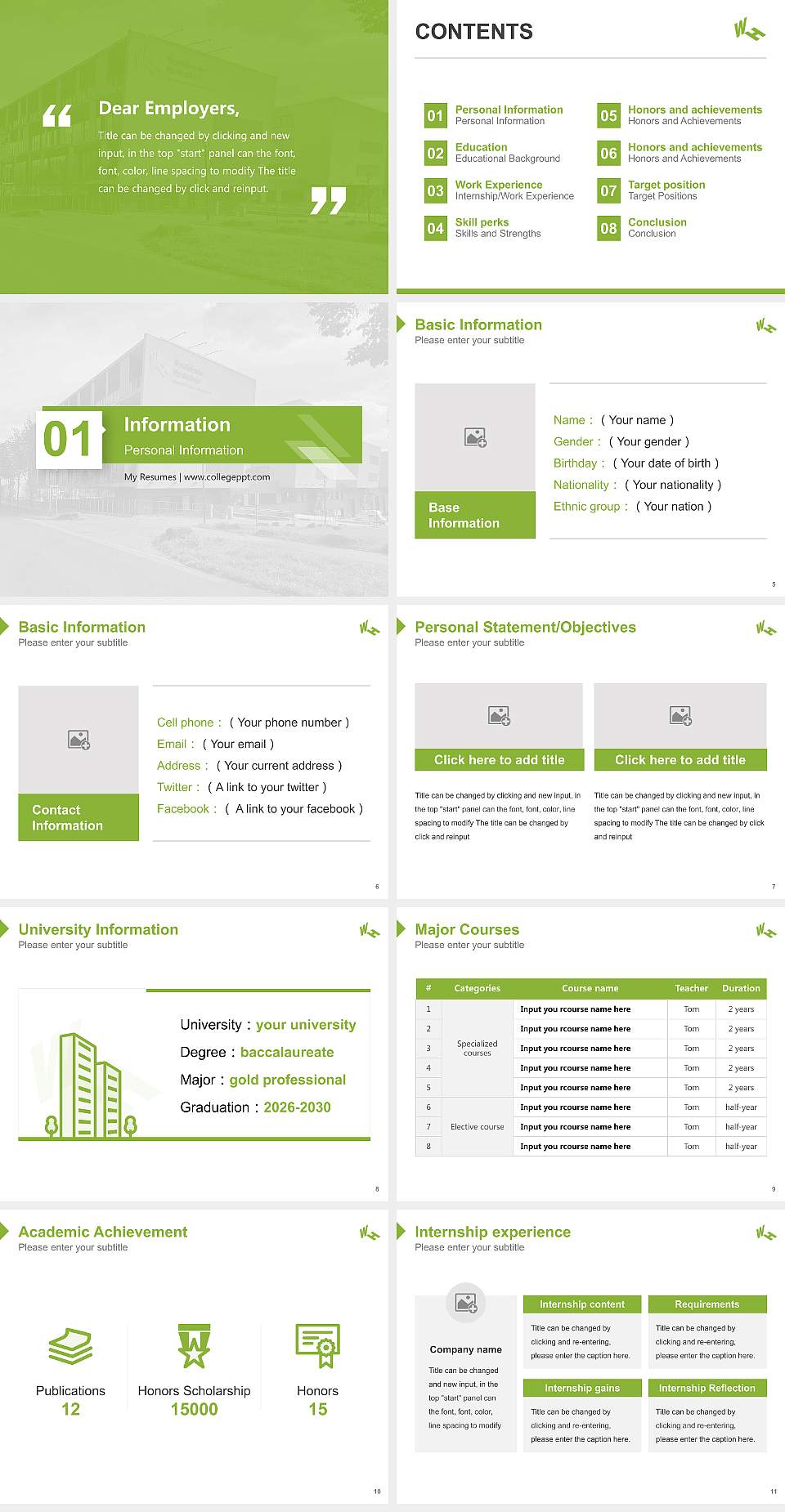 Westphalian University of Applied Sciences – Bocholt campus Resume PPT Template4:3 ratio PPT effect preview image2