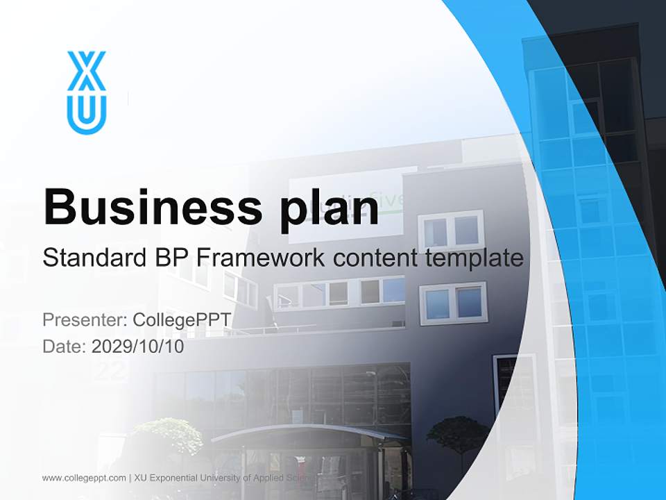 XU Exponential University of Applied Sciences Competition/Entrepreneurship Contest PPT Template4:3 ratio PPT effect preview image9