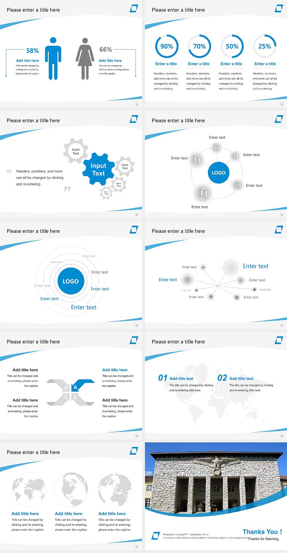 University of Public Service in Bavaria – Herrsching campus Course/Courseware Creation PPT Template4:3 ratio PPT effect preview image4