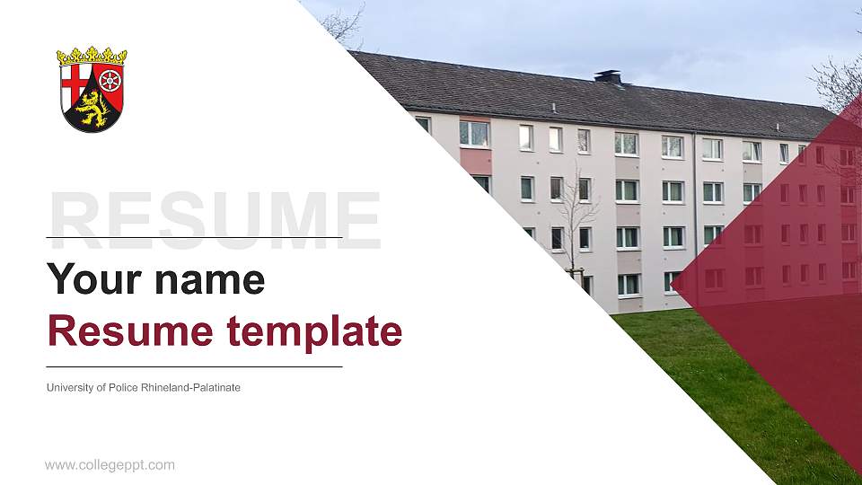 University of Police Rhineland-Palatinate Resume PPT Template16:9 ratio PPT effect preview image