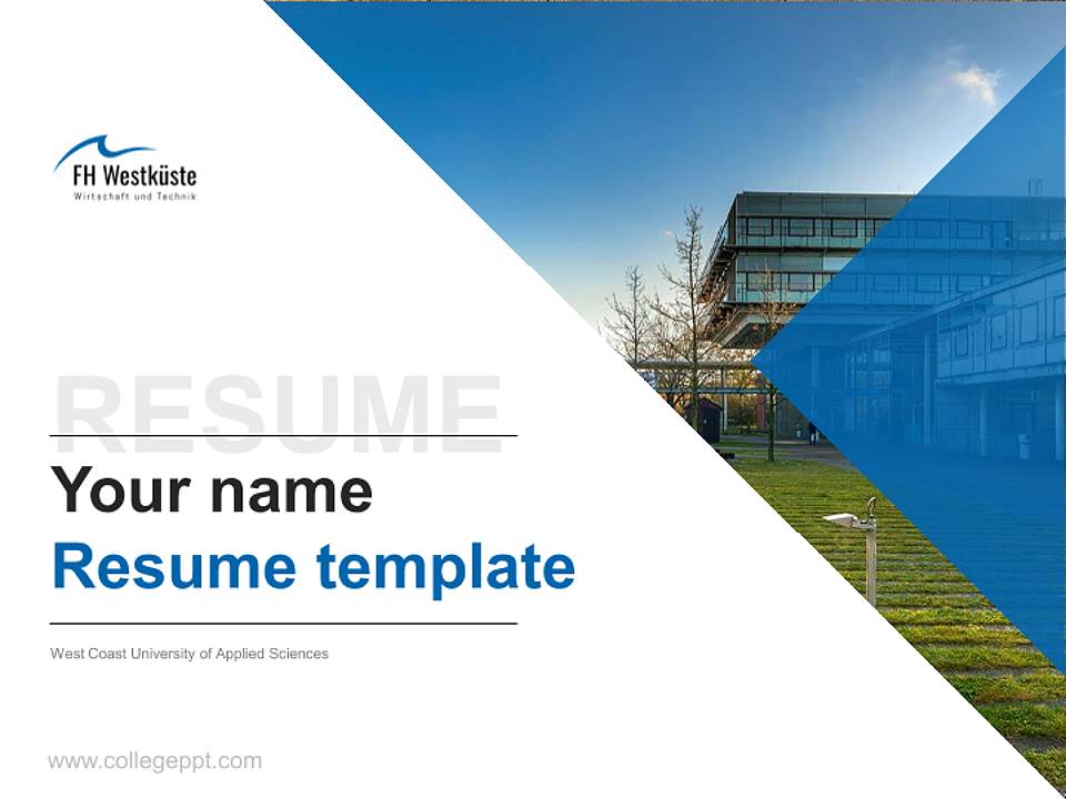 West Coast University of Applied Sciences Resume PPT Template4:3 ratio PPT effect preview image5