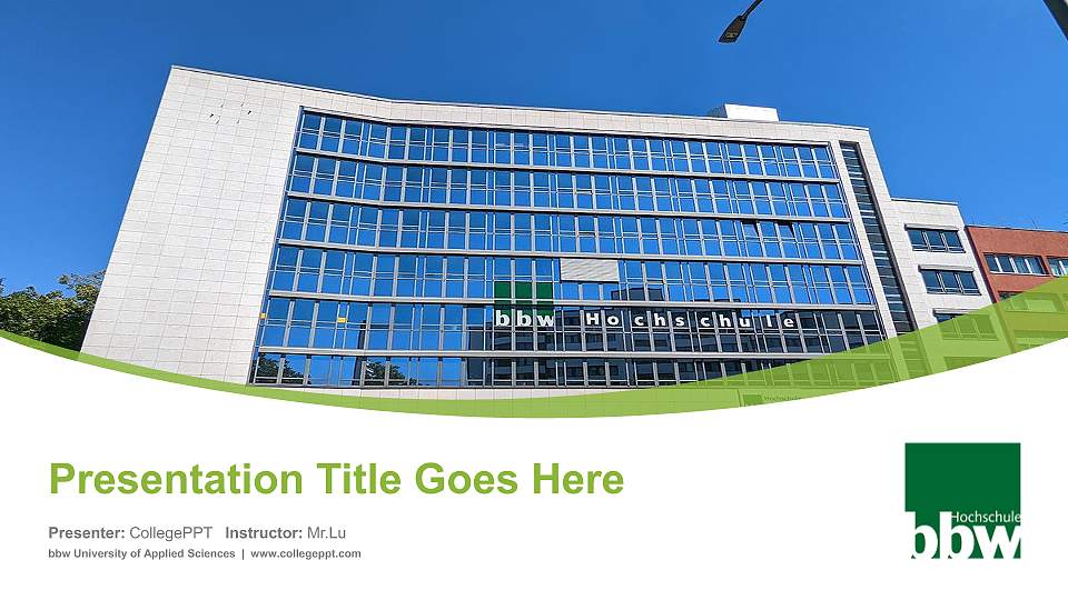 bbw University of Applied Sciences Course/Courseware Creation PPT Template16:9 ratio PPT effect preview image