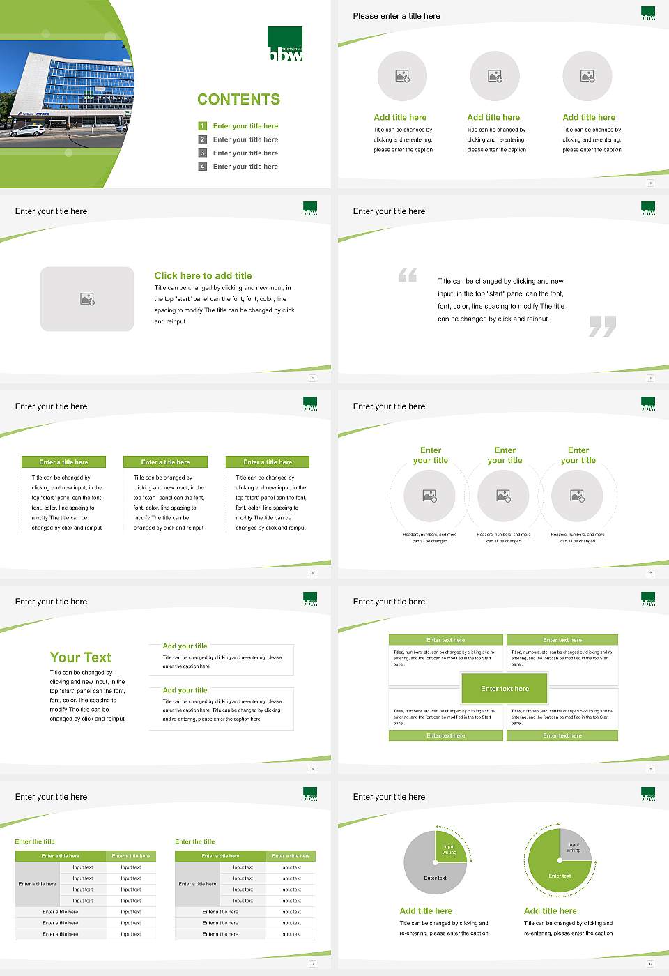 bbw University of Applied Sciences Course/Courseware Creation PPT Template16:9 ratio PPT effect preview image2