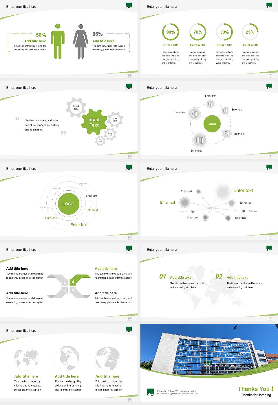 bbw University of Applied Sciences Course/Courseware Creation PPT Template16:9 ratio PPT effect preview image4