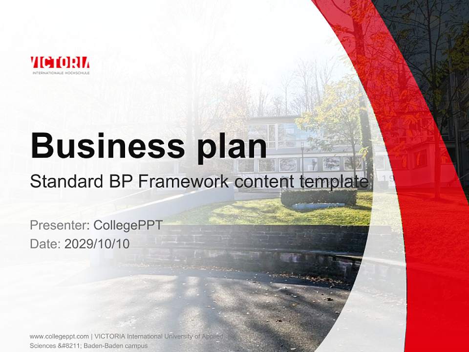 VICTORIA International University of Applied Sciences – Baden-Baden campus Competition/Entrepreneurship Contest PPT Template4:3 ratio PPT effect preview image9