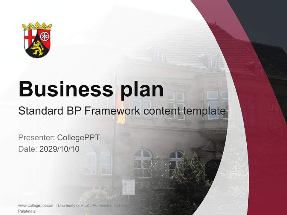 University of Public Administration Rhineland-Palatinate Competition/Entrepreneurship Contest PPT Template4:3 ratio PPT effect preview image9
