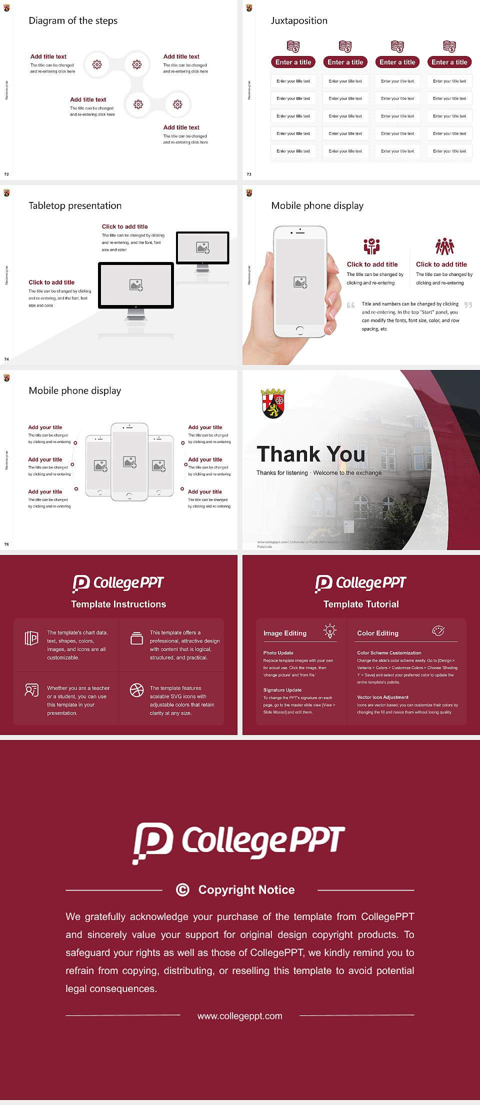 University of Public Administration Rhineland-Palatinate Competition/Entrepreneurship Contest PPT Template4:3 ratio PPT effect preview image9