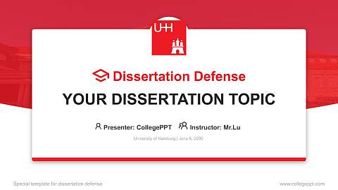 University of Hamburg Graduation Thesis Defense PPT Template