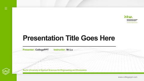 Berlin University of Applied Sciences for Engineering and Economics Thesis Proposal/Graduation Defense PPT Template